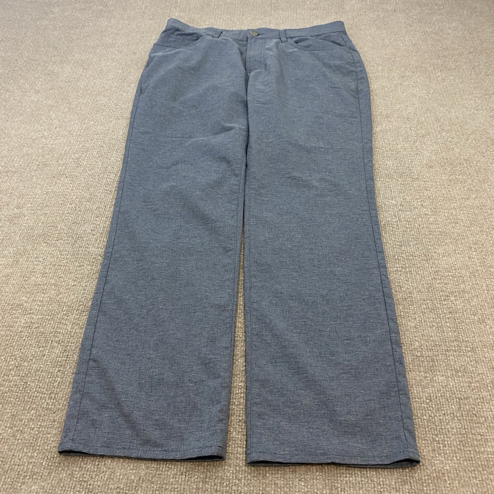 Dunning Pants Mens 32x30‎ Gray Microfiber Stretch Chino Casual Golf Pockets